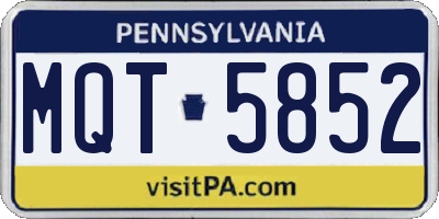 PA license plate MQT5852