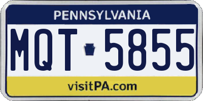PA license plate MQT5855