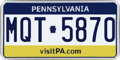 PA license plate MQT5870