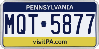 PA license plate MQT5877