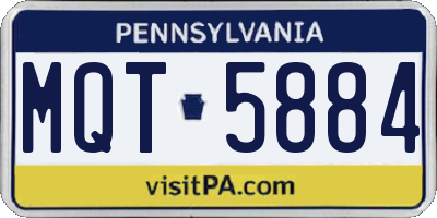 PA license plate MQT5884