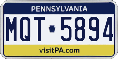 PA license plate MQT5894