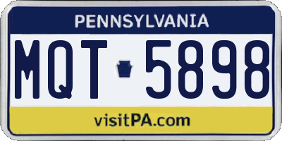 PA license plate MQT5898