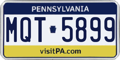PA license plate MQT5899