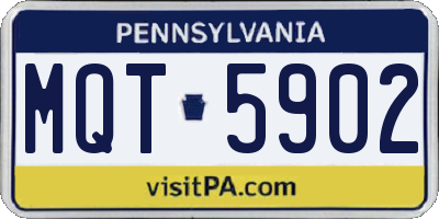 PA license plate MQT5902