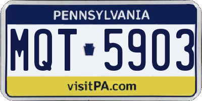 PA license plate MQT5903