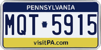 PA license plate MQT5915
