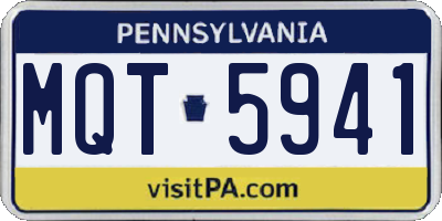 PA license plate MQT5941