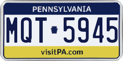 PA license plate MQT5945
