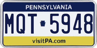 PA license plate MQT5948