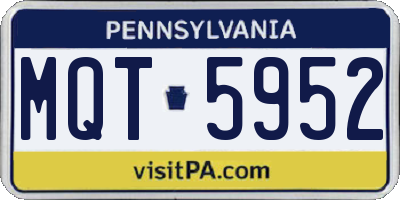 PA license plate MQT5952