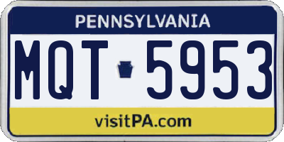 PA license plate MQT5953