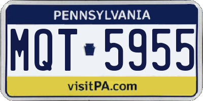PA license plate MQT5955