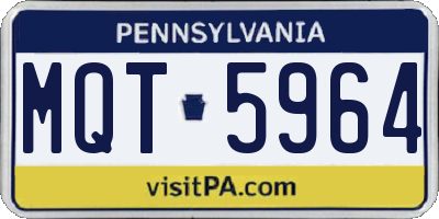 PA license plate MQT5964