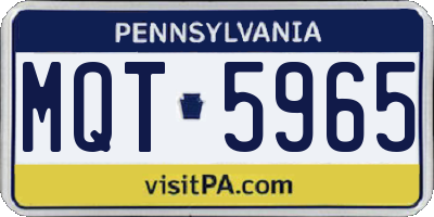 PA license plate MQT5965