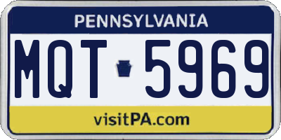 PA license plate MQT5969