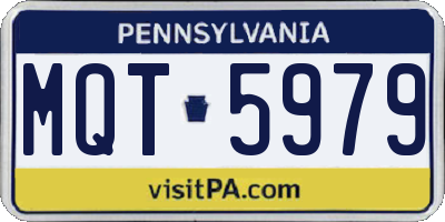 PA license plate MQT5979