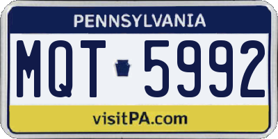 PA license plate MQT5992