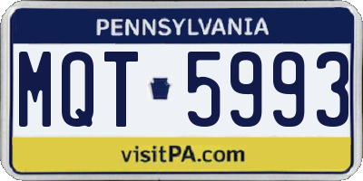 PA license plate MQT5993
