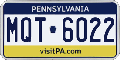 PA license plate MQT6022