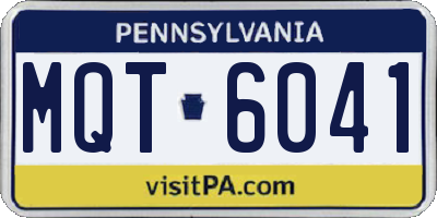 PA license plate MQT6041