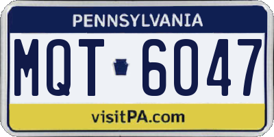 PA license plate MQT6047