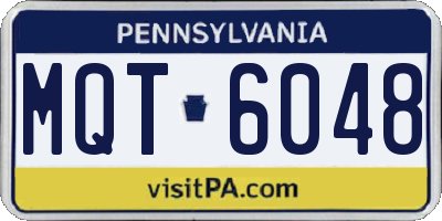 PA license plate MQT6048