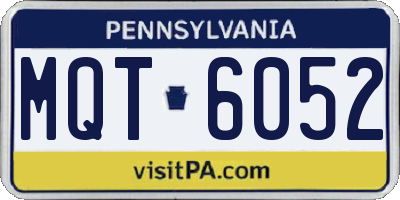 PA license plate MQT6052