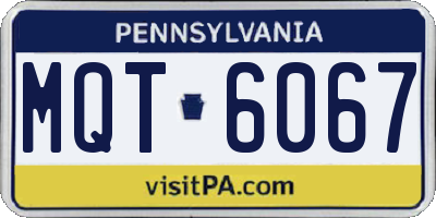 PA license plate MQT6067