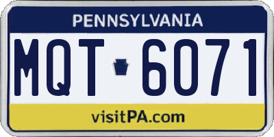PA license plate MQT6071
