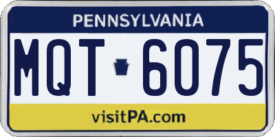 PA license plate MQT6075