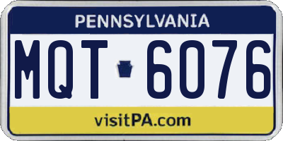 PA license plate MQT6076