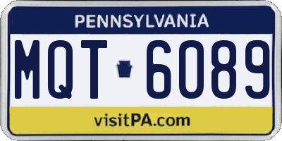 PA license plate MQT6089