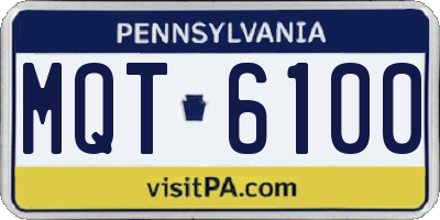 PA license plate MQT6100