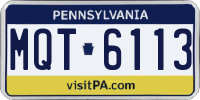 PA license plate MQT6113
