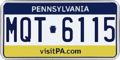 PA license plate MQT6115