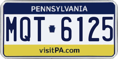 PA license plate MQT6125