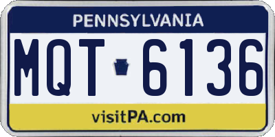 PA license plate MQT6136