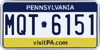 PA license plate MQT6151