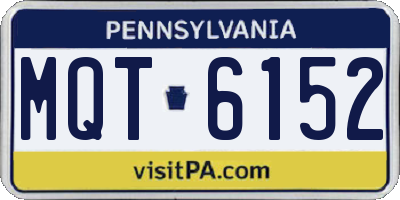 PA license plate MQT6152