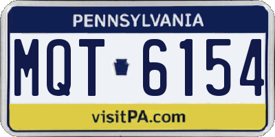 PA license plate MQT6154