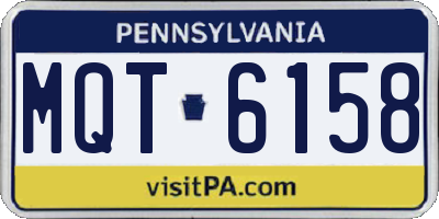 PA license plate MQT6158