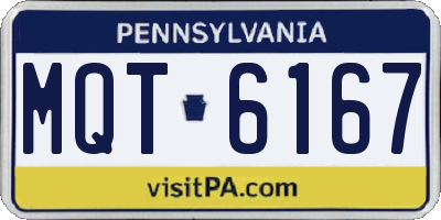 PA license plate MQT6167