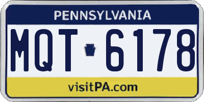 PA license plate MQT6178