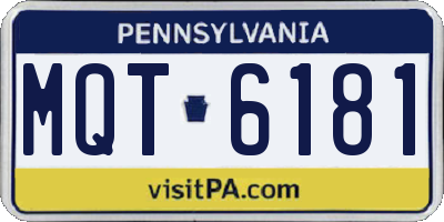 PA license plate MQT6181