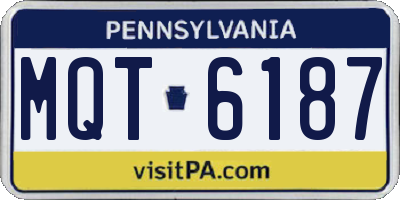 PA license plate MQT6187