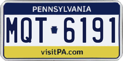 PA license plate MQT6191