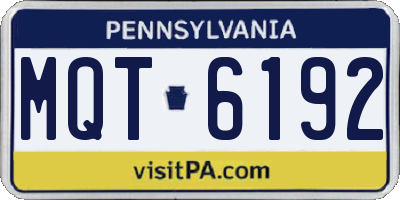 PA license plate MQT6192