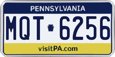 PA license plate MQT6256