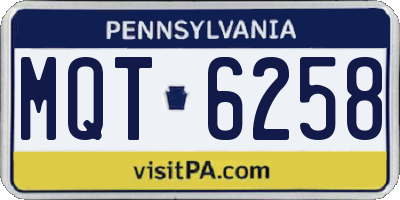 PA license plate MQT6258